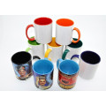 Haonai 11OZ straight inside color ceramic mug, AB grade, sublimation mug, coated coffee mug,premium gift ,dishwasher safe